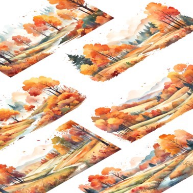 Transparent PET stickers - Autumn Forests (Whispering Fall Canopy)