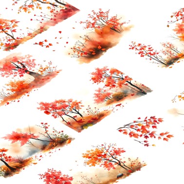 Transparent PET stickers - Autumn Garden (Crimson Leaflight)