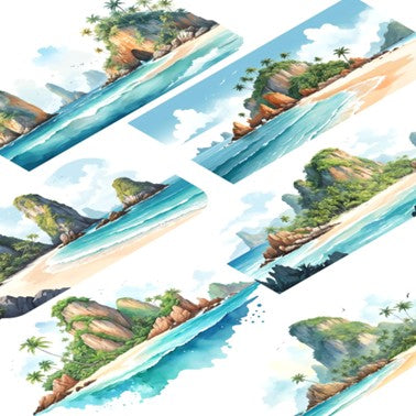 Transparent PET stickers - Beach and Cliffs (Tides Beneath the Bluffs)