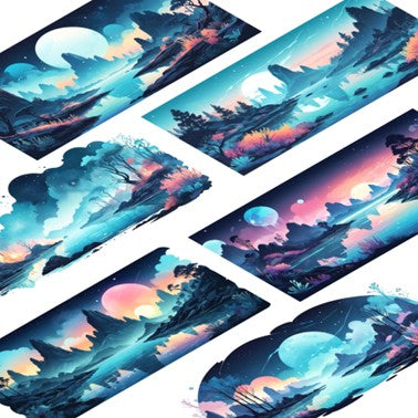 Transparent PET stickers - Bioluminescent Land (Lumina Grove)