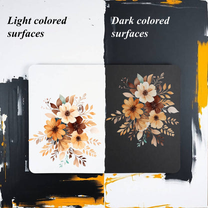 Transparent PET Stickers – Watercolor Brown Flowers (The Brown Flora)
