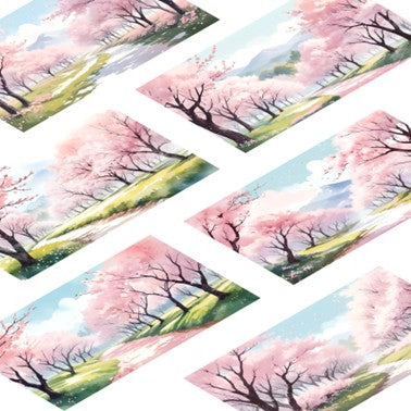 Transparent PET stickers - Cherry Blossom Grove (Petal Veil Sanctuary)