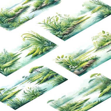 Transparent PET stickers - Coastal Wetland (Tidelands Reflections)