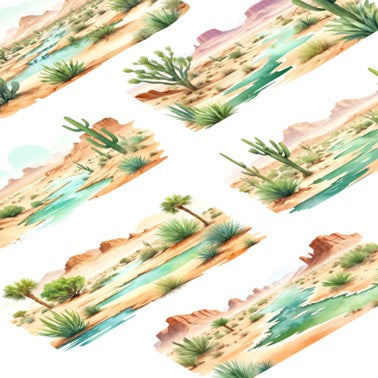 Transparent PET stickers - Desert Oasis (Mirage Haven)