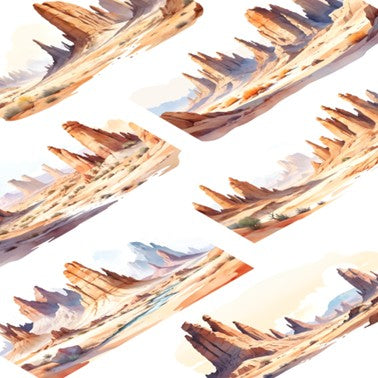 Transparent PET stickers - Eroded Landscapes (Ancient Silence)