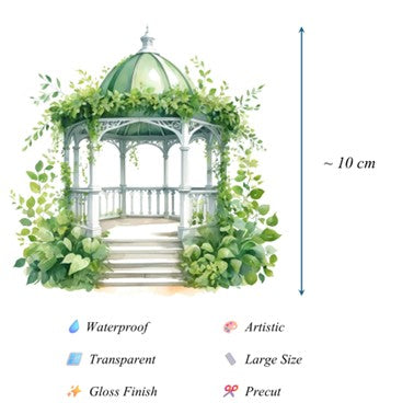 Transparent PET Stickers - Green Garden Elements (The Willow Grove)