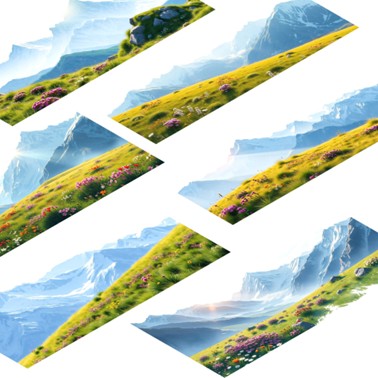 Transparent PET stickers - High Altitude Grassy Lands (Alpine Whisperfields)
