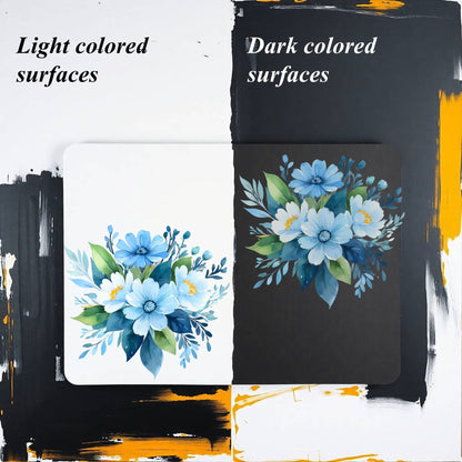 Transparent PET Stickers – Watercolor Light Blue Flowers (The Ocean's Whispers)
