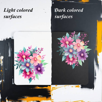 Transparent PET Stickers – Watercolor Magenta Flowers (The Magenta Fantasy)