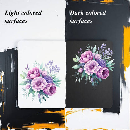 Transparent PET Stickers – Watercolor Mauve Flowers (The Muted Elegance)