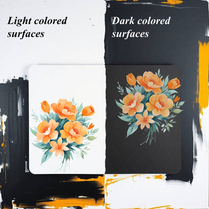 Transparent PET Stickers – Watercolor Orange Flowers (The Tangerine Flora)