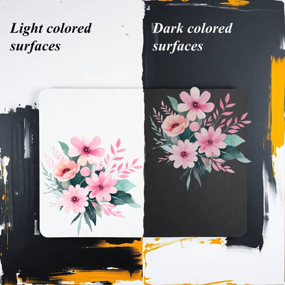 Transparent PET Stickers – Watercolor Pink Flowers (The Whimsical Melody)