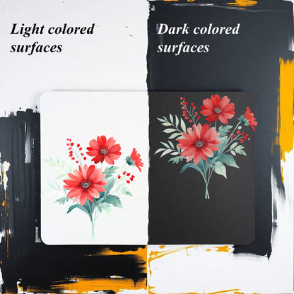 Transparent PET Stickers – Watercolor Red Flowers (The Scarlet Whispers)