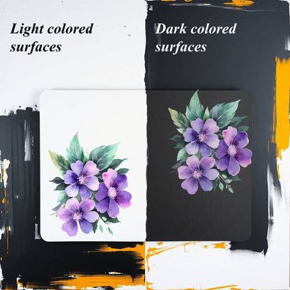 Transparent PET Stickers – Watercolor Violet Flowers (The Violet Enchantment)