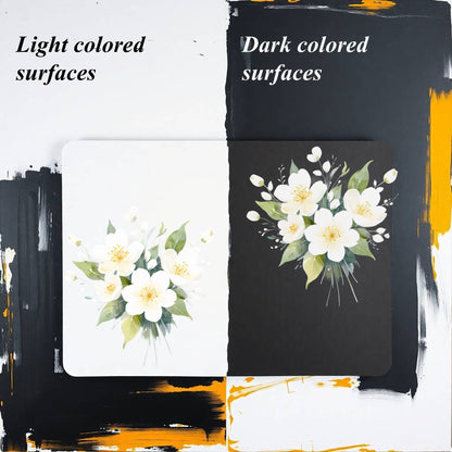 Transparent PET Stickers – Watercolor White Flowers (The Snow Blossoms)