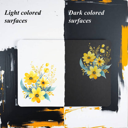 Transparent PET Stickers – Watercolor Yellow Flowers (The Whimsical Melody)