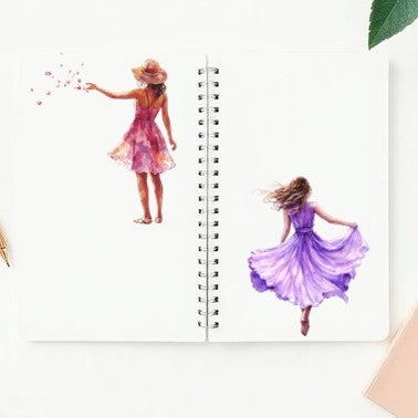 The Petal Mirage - Pink & Purple Aesthetic Nature Girl Character Transparent Stickers