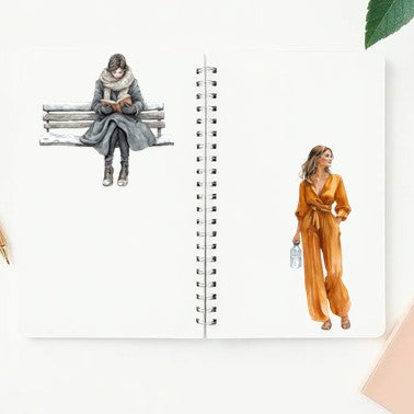 The Sunbeam Haze - Yellow & Gray Aesthetic Nature Girl Character Transparent Stickers