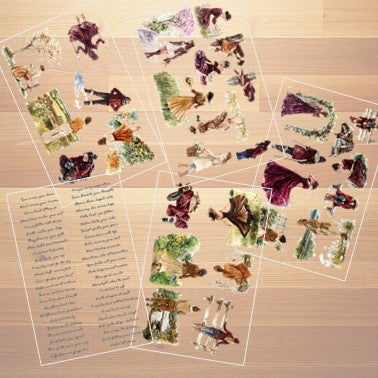 The Ember Trails - Burgundy & Brown Aesthetic Nature Girl Character Transparent Stickers