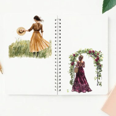 The Ember Trails - Burgundy & Brown Aesthetic Nature Girl Character Transparent Stickers