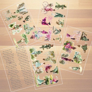 The Green Spark - Green & Magenta Aesthetic Girl Character Transparent Stickers