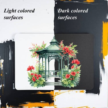 Transparent PET Stickers - Red Garden Elements (The Crimson Courtyard)